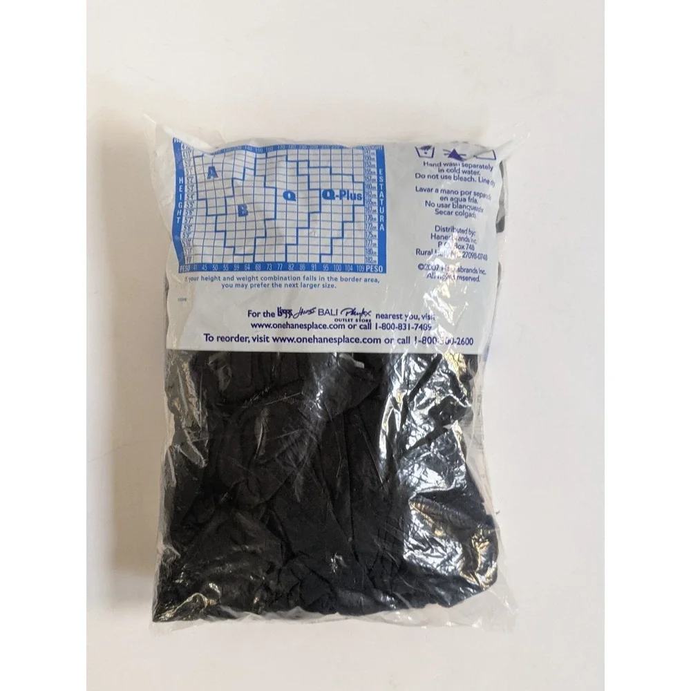 NOS L'eggs Sheer Energy Control Top Pantyhose 6 Pair Pack Size Q Black 17 Sealed
